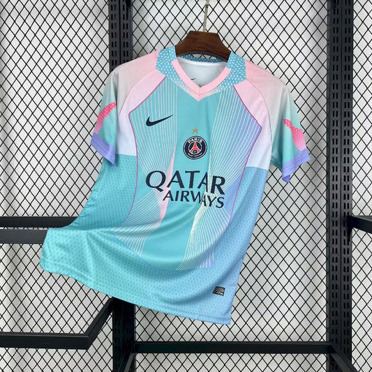 PSG Paris Saint Germain maillot foot concept bleu/rose 2025 2026